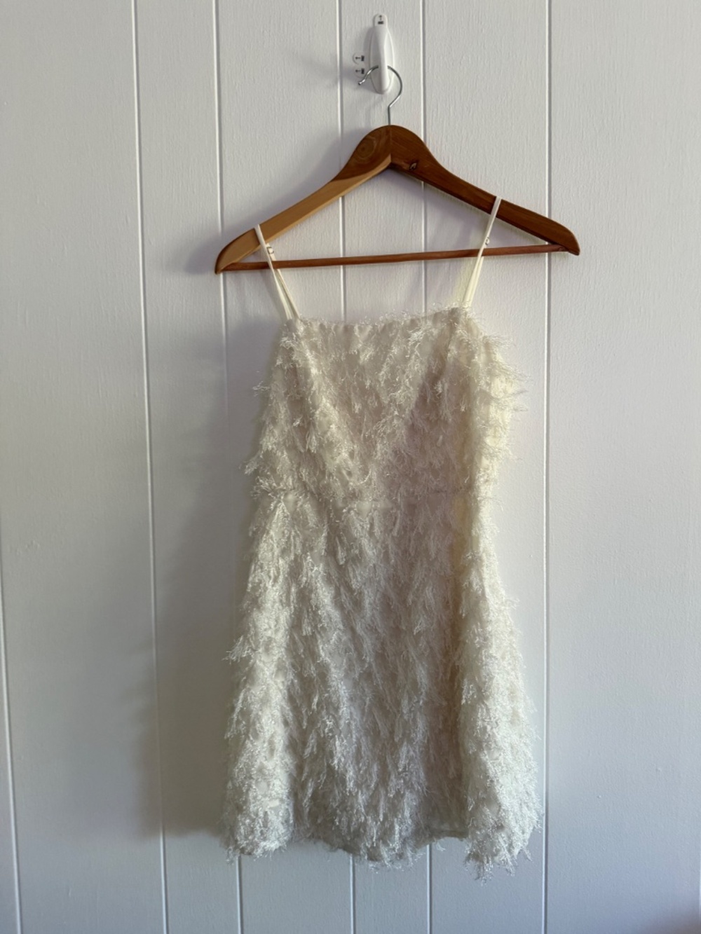 Fancy Cream fringe short dress